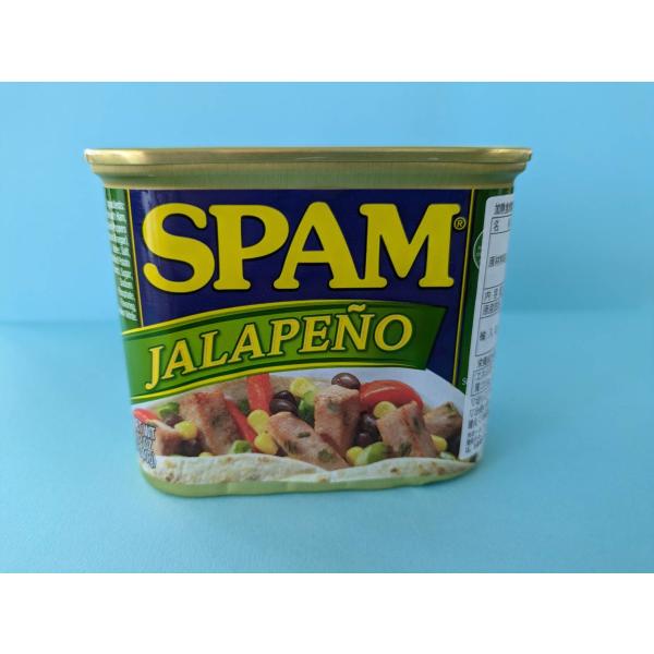 沖縄では定番の食材　SPAM（ポークランチョンミート）米国ホーメル社が1936年、世界に先駆けて開発したポークランチョンミートの元祖！最高級の品質を誇る逸品です。スパムとは“スパイスド・ハム”の略。商品名 ランチョンミート内容量 340g品...
