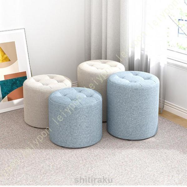 ラク生活 快適な暮らし温かみのあるファブリック生地を使用した、オットマン。オットマン、スツールの機能を兼ね備えているので、様々なシーンで活躍してくれます。商品情報サイズ(約)：（人工測量なので、多少の誤差がある場合がございます）材質：天然木...