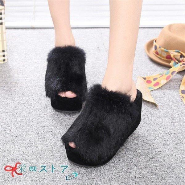 レディース シューズ 靴 ウェッジソール 厚底 パンプス もこもこ 冬 春 春秋 ミュール サンダル ローヒール 錦ファーパンプス ミュールパンプス おしゃれ 人気商品】ファーサンダル レディース ハイヒール ウェッジソール 厚底