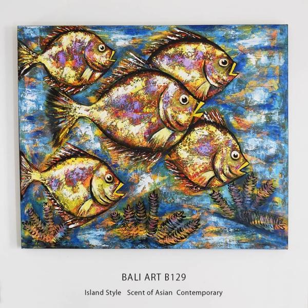 水彩画 自然 風景画 魚 海 絵画 インテリア アジアン モノクロ バリ 壁飾り 水彩画 自然 風景画 魚 海 絵画 インテリア アジアン モノクロ