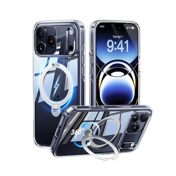 透き通る上質感・定点360°回転】CASEKOO iPhone 17 Pro Max 用 ケース