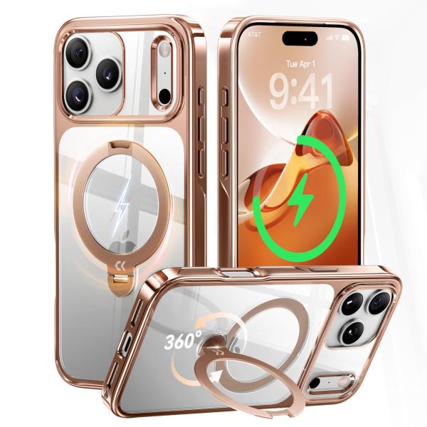 透き通る上質感・定点360°回転】CASEKOO iPhone 17 Pro Max 用 ケース