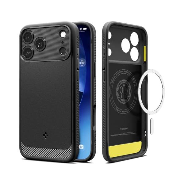 　Spigen 【創業18年の技術力】 iPhone 17 Pro Max ケース MagSafe対応 マグネット搭載 マット 耐衝撃 米軍MIL規格 ラギッド・アーマー・マグフィット (マット　