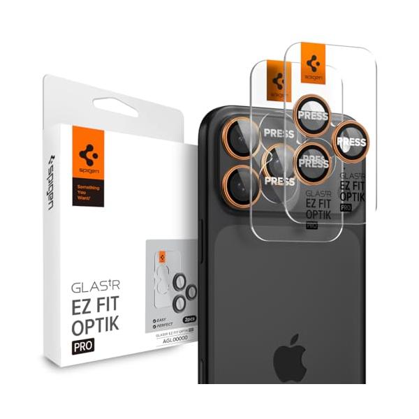 Spigen iPhone 17 Pro / Max カメラ保護フィルム 16 対応 オレンジ色