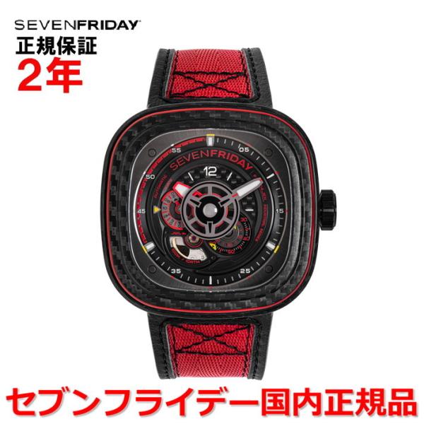 �������K�i �Z�u���t���C�f�[ SEVEN FRIDAY �����Y ���f�B�[�X �r���v �������� P3C-04 RED CARBON ���b�h�J�[�{��