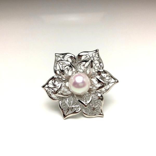 真珠 ブローチ パール アコヤ真珠 真珠ブローチ パールブローチ 9.0