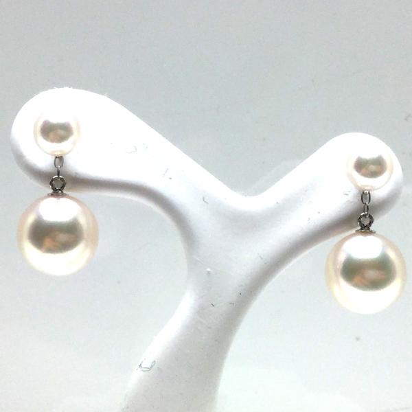 最終値下げ真珠 ピアス ホワイト アコヤ真珠ダイヤー付きピアス（ホワイト系）8mm – Akoa Jewelry