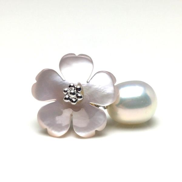 大粒真珠 ピン 真珠 タイニーピン パール 淡水真珠 真珠ブローチ パールブローチ 8.0