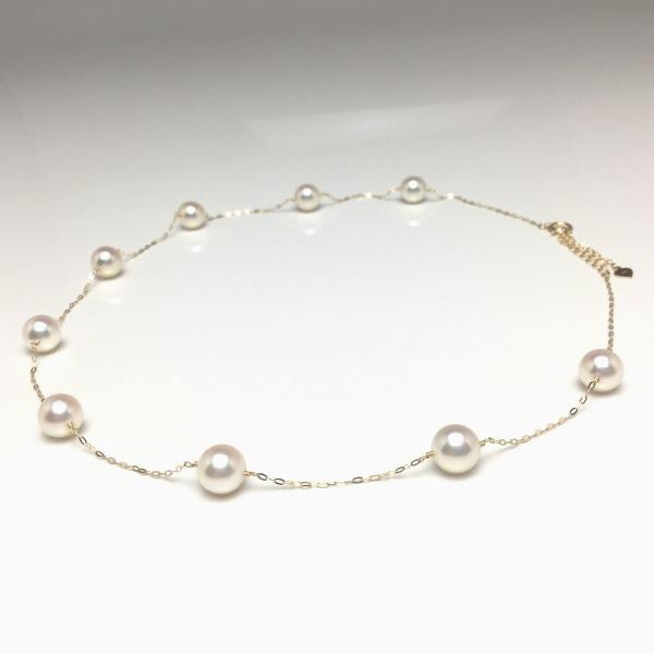 真由美 あこや真珠ナチュラルステーションネックレス7.0-7.5mm 真由美 あこや真珠ナチュラルステーションネックレス7.0-7.5mm