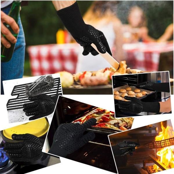 ?【二重構造、耐熱最高温度：800℃】耐熱グローブ 手袋は二重構造となっており、外部には、耐熱、耐刃に優れた防火繊維と加工されたシリカゲル素材にて熱遮断バリアを形成し、内部層のニット綿にて熱伝導を遅くします。優れた耐火＆耐熱効果を持って、8...