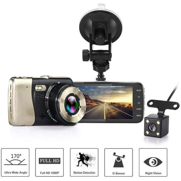 ドラレコ 前後カメラ HD1080P 4インチ 170度広角 Gセンサー搭載 送料690円 ドライブレコーダー 4インチ 前後カメラ バックカメラ 広角