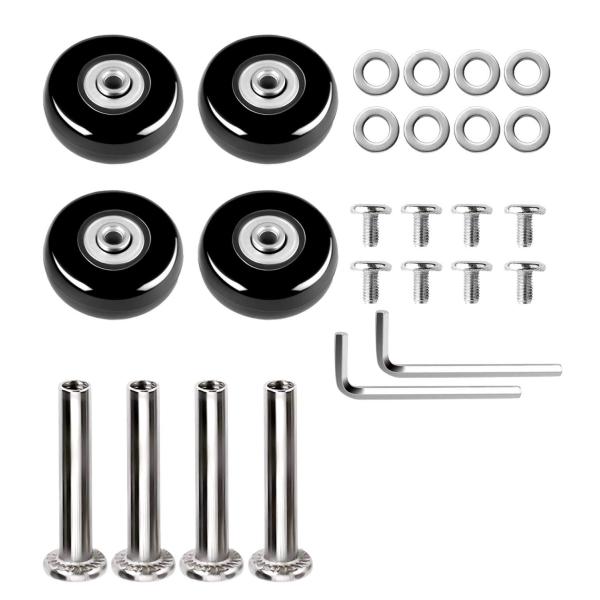 【自分で簡単修理】スーツケースやキャリーケースの修理で最も多いのがタイヤの故障。専門業者に依頼すると新品が購入できるくらい高いからといって諦める必要なし！自分で簡単に交換できる便利なキット！【高品質なゴム素材とベアリング】静音で快適な走行性...