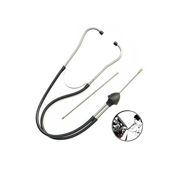 両耳タイプ！小さい音も聞き逃しません。エンジンルームの点検に　車用聴診器　 エンジンルームの異音発生箇所の特定に。両耳の聴診器型なので、小さい音も聞き逃しません。延長棒付きで、狭いところでも大丈夫です。 モーター・エンジン・ギヤレーション等...