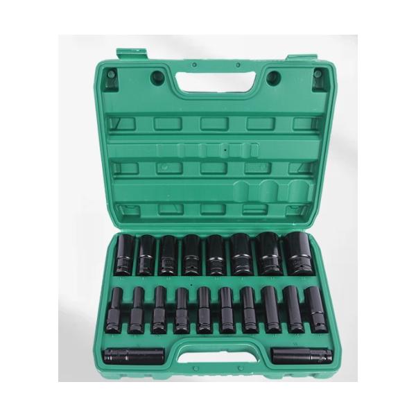 送料690円 ディープソケット セット 20本セット 1/2 12.7mm インパクトレンチ ソケット 収納ケース付き ロングソケット インパクト用ソケット