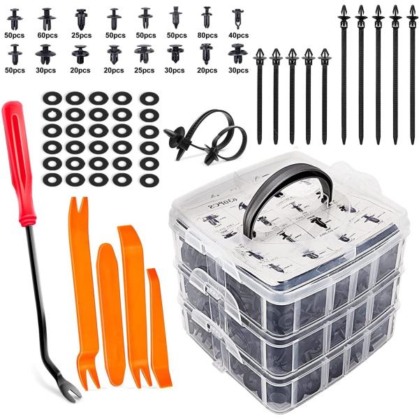 高品質、頑丈な構造の丈夫なナイロンプラスチック、このリベット材料は押し込み使用中に容易には壊れません。【使い方が簡単】トリムパネルクリップ、ドアパネルクリップ、エンジンカバー、バンパーとフェンダークリップ、スプラッシュシールドリテーナ、車専...