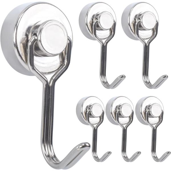 超強力磁石「ネオジム磁石(ネオジウム磁石)」により様々な物を吊り下げる事が可能です。吊り下げ式フックのこんなお悩みありませんか？・マグネットが弱くて落ちてしまう・フックが動かないから使いにくい・シンプルなデザインを探しているこのマグネットフ...