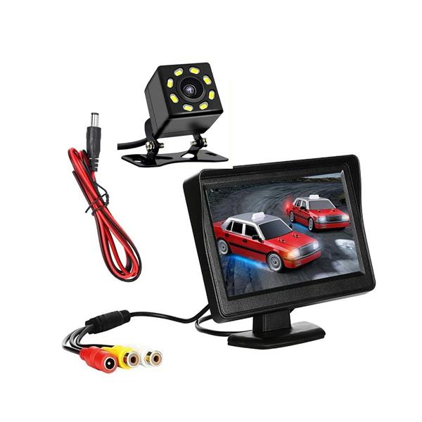 4.3インチモニター+高画質CCDカメラのお買得セット 当商品は12V専用になります。モニターのみ24Vも対応しております。 4.3インチ液晶モニター仕様・バックカメラコントロール入力装備。バックカメラの電源配線をバックランプから取り、カメ...