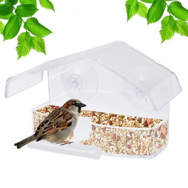 ??【高品質のアクリル！耐久性がある】鳥用フィーダーはアクリル製で、優れた品質と長寿命を実現しています。環境に優しいアクリル、無毒、無臭、耐久性、高い透明性を備えた軽量な野鳥の餌台です.??【構造】ウィンドウガラスの外側に3つの強力な吸引カ...