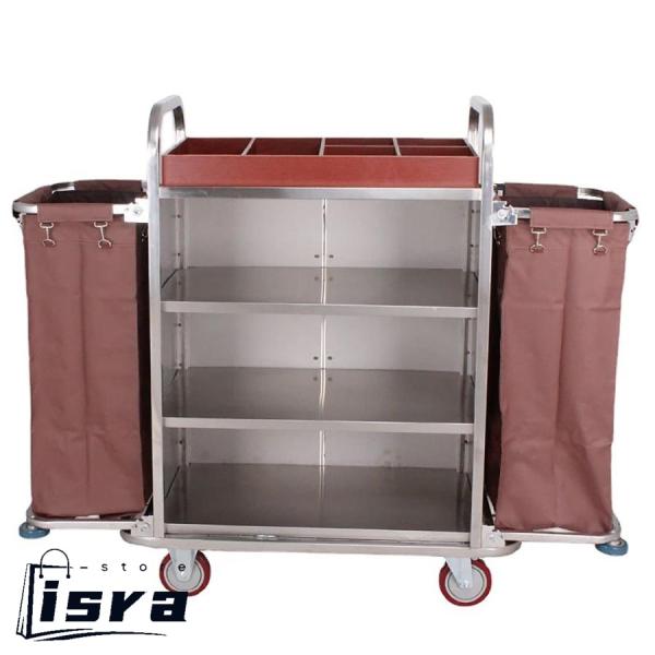 【材質】厚したステンレスフレーム、布袋材質はオックスフォード布、強度が高く耐摩耗性、耐腐食性に優れています（防水と防錆）。トロリーの上部パーティションは、品質と耐久性に優れたステンレス鋼に無料でアップグレードされました。【組み立てが簡単】シ...