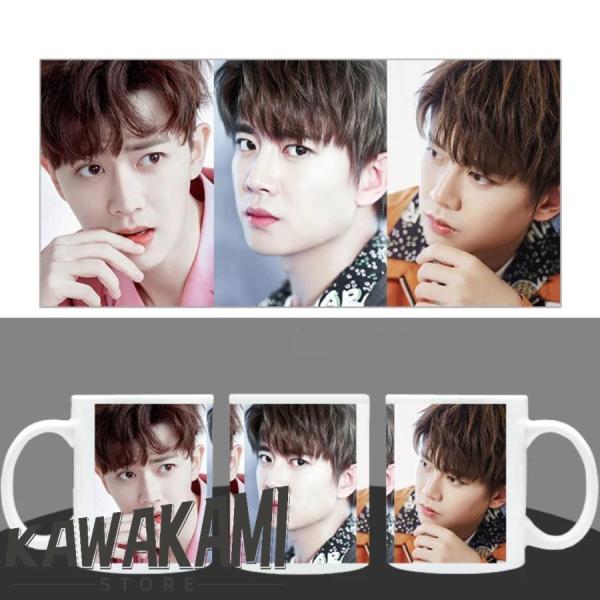 華流俳優アレンレンのマグカップです！お湯を注ぐと画像が現れます！カップのサイズは高さ9.5cm、幅8.2cm！