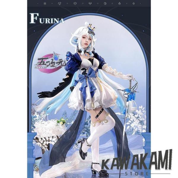 【新品　即発送】三分妄想　原神　フリーナ　水神　白　コスプレ衣装 三分妄想】原神 Genshin 白Ver フリーナ/Furina フォカロルス