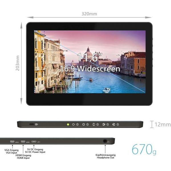 11インチ フルHD タッチパネル搭載 モバイル液晶モニタ On-Lap1102I