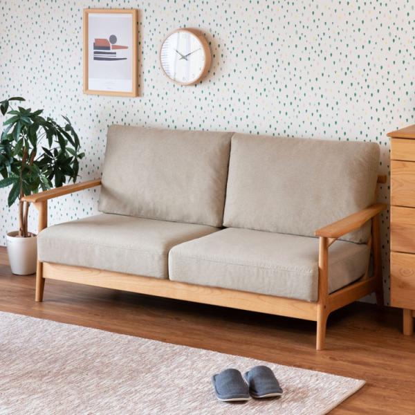 一生紀（ISSEIKI） 2.5人掛け 2人掛け ソファ ソファー 木製 布 肘掛け