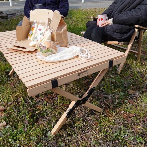 木製折りたたみアウトドアテーブル 折りたたみ テーブル 木製 アウトドア 軽量 幅60cm 高さ40cm