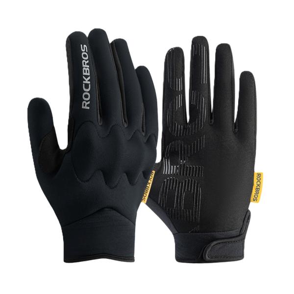 ウェア上下、グローブ、プロテクター ROCKBROS バイク グローブ 手袋 春 秋 冬 ラバープロテクター 防風