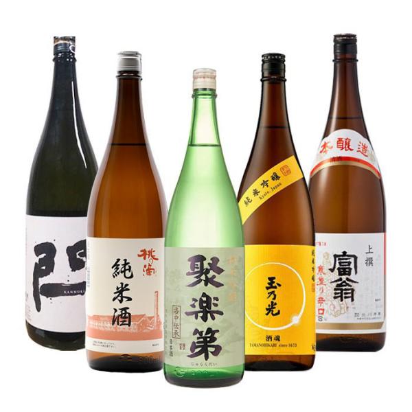 京都 地酒 飲み比べセット 1800ml 1.8L 5本 聚楽第 桃の滴 玉乃光 閂