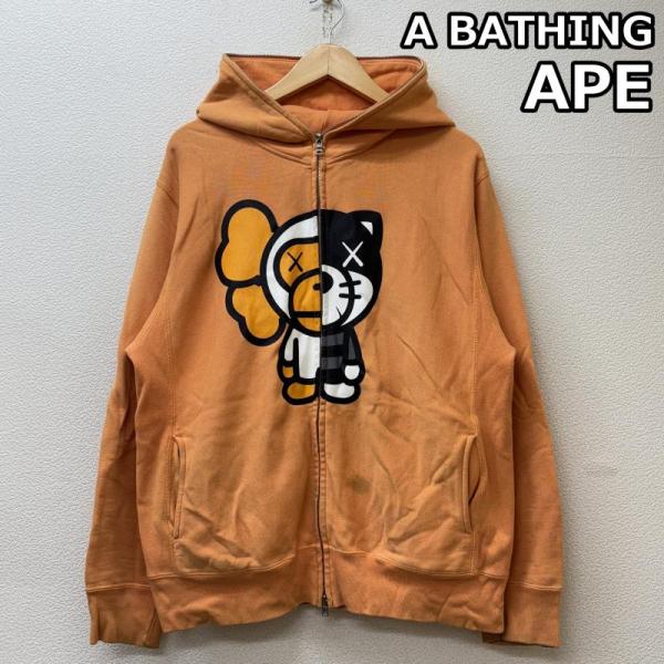 エイプ BABY MILO カウズ コラボ フルジップ スウェット パーカー M A BATHING APE アベイシングエイプ BABY MILO KAWS カウズ
