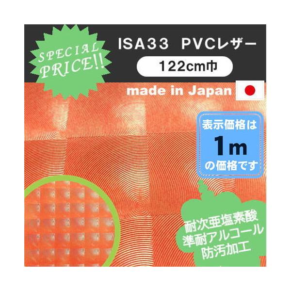 ＩＳＡ３３　ＰＶＣレザー　アウトレット　椅子生地　塩化ビニール　特価品　カット売り　国産  処分品　椅子張　１ｍ価格　アンティーク　レンズ柄