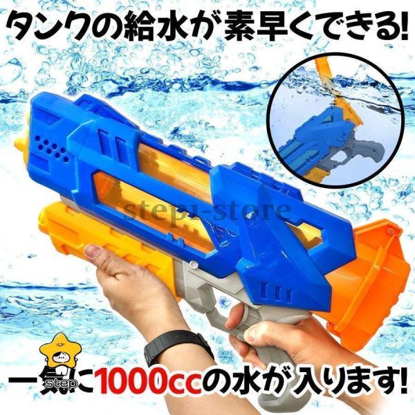 水鉄砲 2本セット 強力飛距離 8m 大容量 1000CC 3つノズル ウォーターガン プール ビーチ 夏の定番 水遊び プレゼント グリーン ブルー