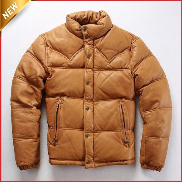 値下げ】ダウンジャケット レザーダウン 山羊革ダウン 羊革 ジャケット