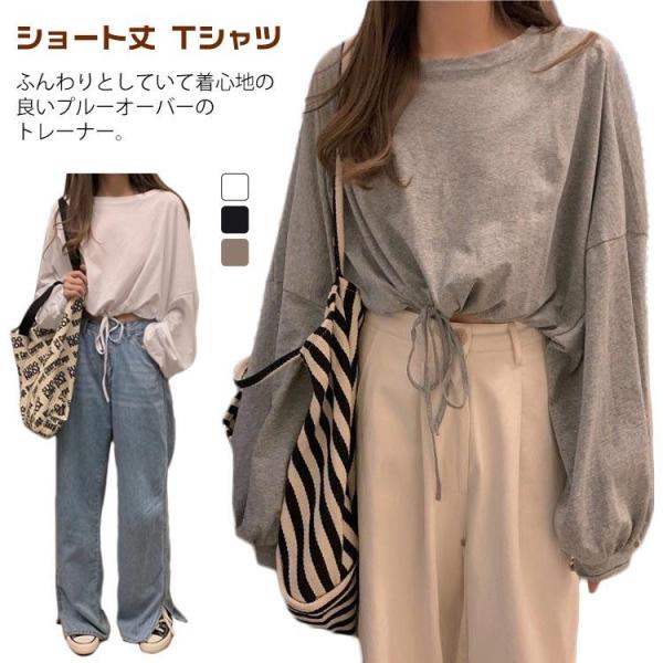 ショート丈 Ｔシャツ スウェット パーカー クロップド レディース へそ出し ス カットソー ダンス 練習着 プルオーバー 長袖 女の子ダン