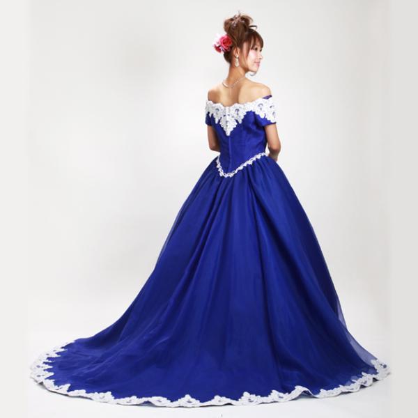 レンタル 11号 リモ婚 海外挙式 カラードレス 安い 格安 レディースファッション 送料無料 7138 レンタルカラードレス プリンセスライン ネイビー プリンセスライン ネイビー