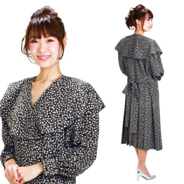 商品番号:FAV0302【　パーティドレスレンタル　】■ カラー：紺■ 素材：ポリエステル■ デザイン：マタニティワンピース(花柄)■ サイズ：9号-13号／バスト：〜98cm／ウエスト：〜74cm／ヒップ：〜102cm※商品の色につきまし...