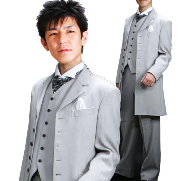 タキシード レンタル バリスフェール グレーロングタキシード レンタル 新郎 レンタルタキシード 結婚式 スーツ 貸衣装 tuxedo 往復送料無料 NT-022