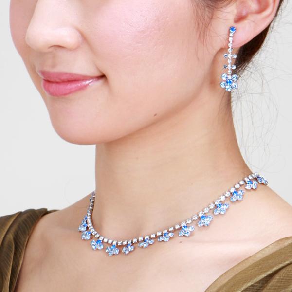 商品番号:FBMNE12【ネックレス＆イヤリング　レンタル】■ 品質：シルバーブルー■ サイズ（約）：ネックレス/33cm　アジャスター/4cm　イヤリング/4cm※商品の色につきましては、お客様のご覧になられますパソコン機器及びモニタなど...