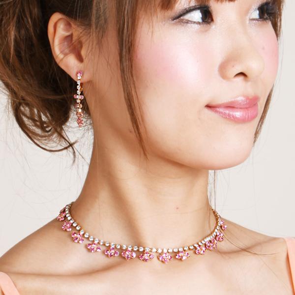 商品番号:FBMNE13【ネックレス＆イヤリング　レンタル】■ 品質：ピンクゴールド■ サイズ（約）：ネックレス/34cm　アジャスター/5cm　イヤリング/4cm※商品の色につきましては、お客様のご覧になられますパソコン機器及びモニタなど...