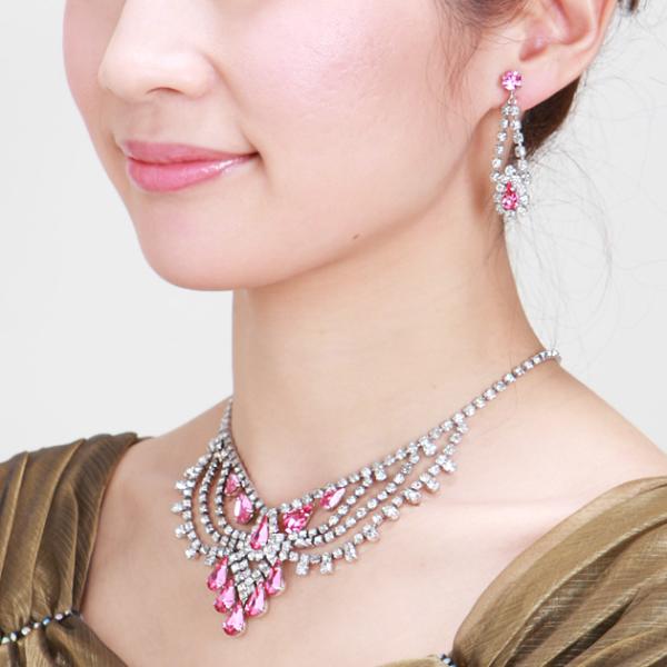 商品番号:FBMNE23【ネックレス＆イヤリング　レンタル】■ 品質：シルバーピンク■ サイズ（約）：ネックレス/37cm　アジャスター/6cm　イヤリング/5．5cm※商品の色につきましては、お客様のご覧になられますパソコン機器及びモニタ...