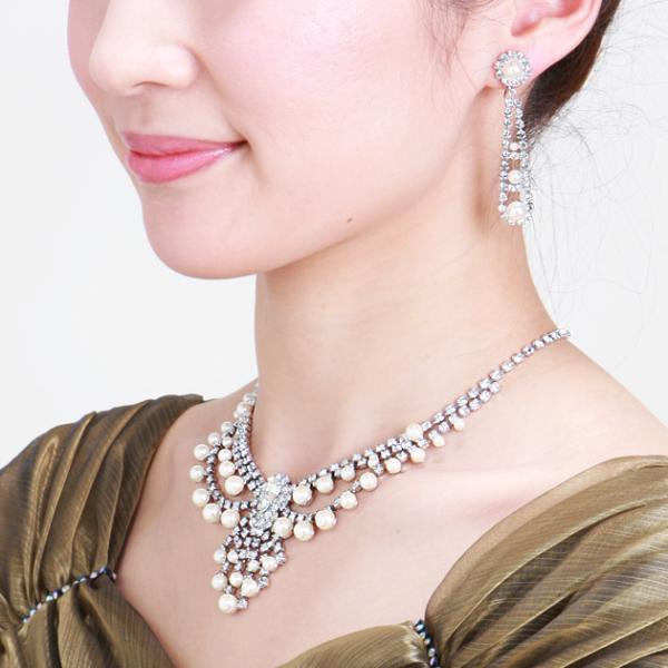 商品番号:FBMNE38【ネックレス＆イヤリング　レンタル】■ 品質：パール/シルバー■ サイズ（約）：ネックレス/38cm　アジャスター/5cm　イヤリング/5．5cm※商品の色につきましては、お客様のご覧になられますパソコン機器及びモニ...