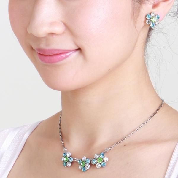 商品番号:FBMNE80【ネックレス＆イヤリング　レンタル】■ 品質：シルバー/カラーストーン■ サイズ（約）：ネックレス/44cm　アジャスター/4.5cm　イヤリング/1.8cm※商品の色につきましては、お客様のご覧になられますパソコン...