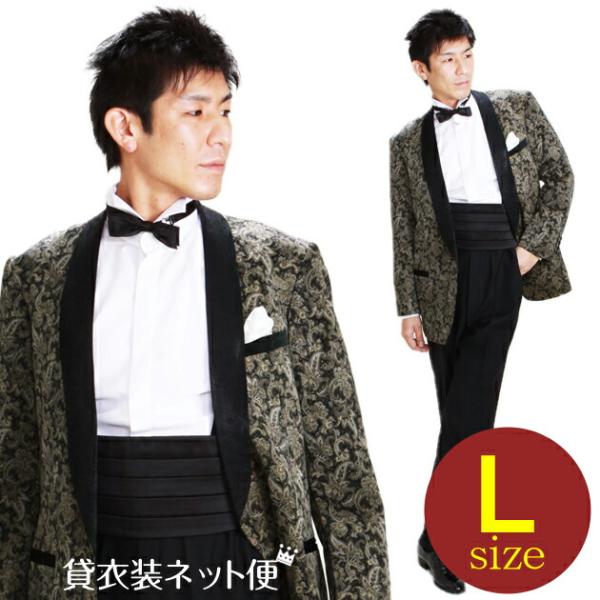 ショールカラー タキシード レンタル L・XLサイズ 170cm〜182cm ブラウン 夏用 夏物 NT-7-6236 あすつく対応 往復送料無料