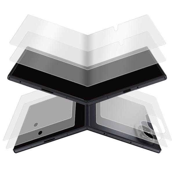 Galaxy Z Fold 8 保護フィルム 2セット 合計6枚入 液晶保護フィルム+サブディスプレイ液晶保護フィルム+背面保護フィルム TPU素材 光沢 画面保護
