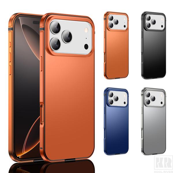 iPhone17 ケース アルミ 超薄 加工メタル 金属+背面マットプラスチック本体同色塗装 かっこいい カバー 薄型 耐衝撃 Apple iPhone 17 Air/17 Pro/17 Pro Max