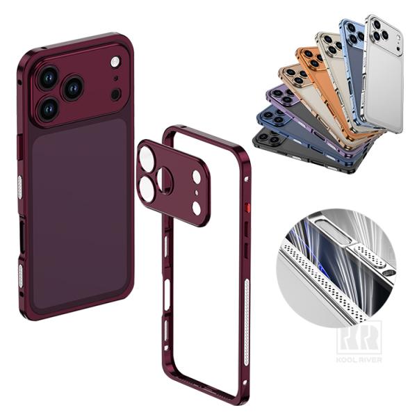 iPhone18 ケース 18Pro/18ProMax/Air 2 アルミ バンパー かっこいい カメラレンズカバー付き アルミサイドバンパー メタル 金属 簡単装着 スリット