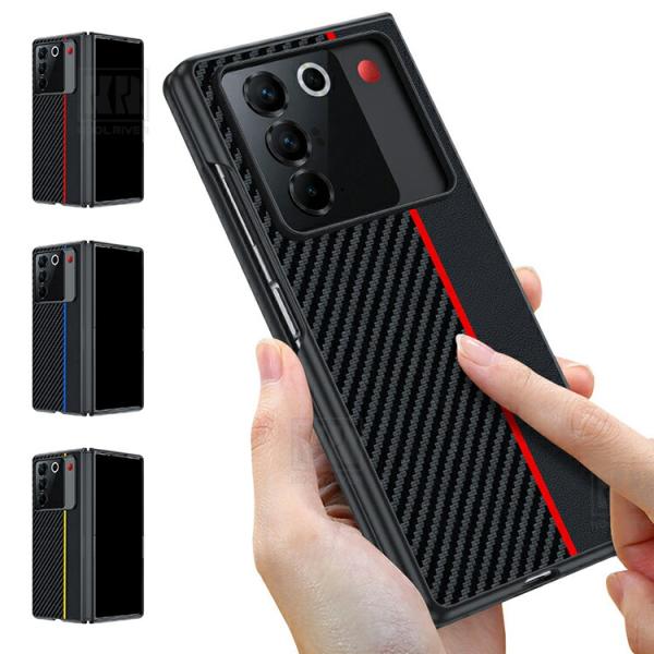 nubia Fold ケース 耐衝撃 カバー PUレザー カーボン調 背面ケース ZTE ヌビア フォールド アンドロイド おすすめ おしゃれ