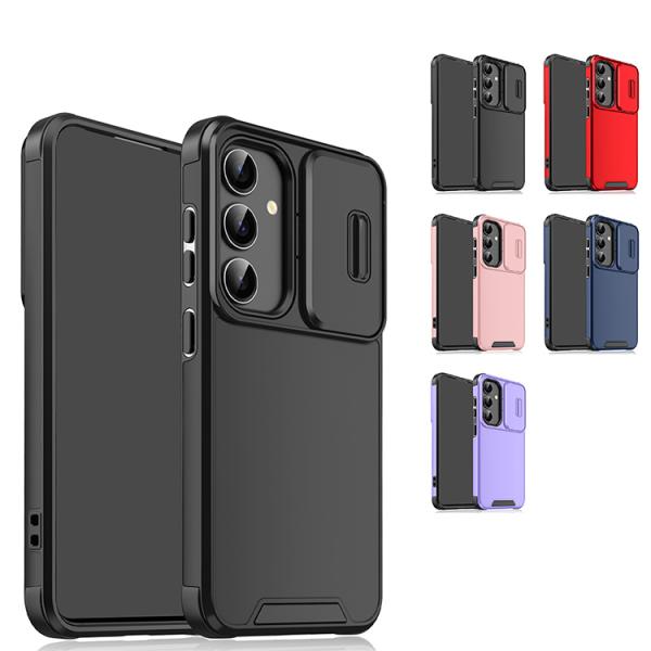 Galaxy S26 ケース S26+/S26 Ultra カバー 耐衝撃 スライド式カメラレンズカバー付き レンズ保護角 保護 コーナーバンパー ストラップ穴 シンプル 可愛い
