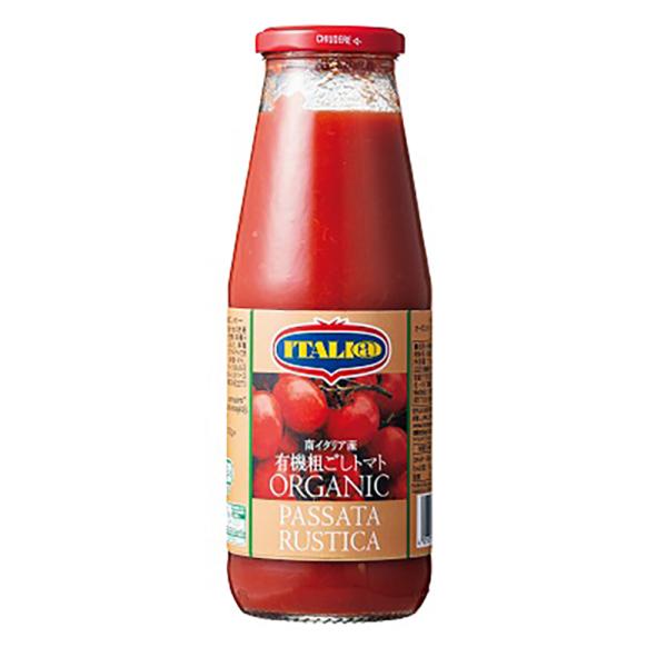 名称：有機粗ごしトマト原材料名：有機トマト、クエン酸内容量：700g賞味期限：2027.08.31保存方法：直射日光を避けて常温で保存使用上の注意：開封後は密閉して冷蔵庫で保管し、お早めにご使用ください。原産国名：イタリア